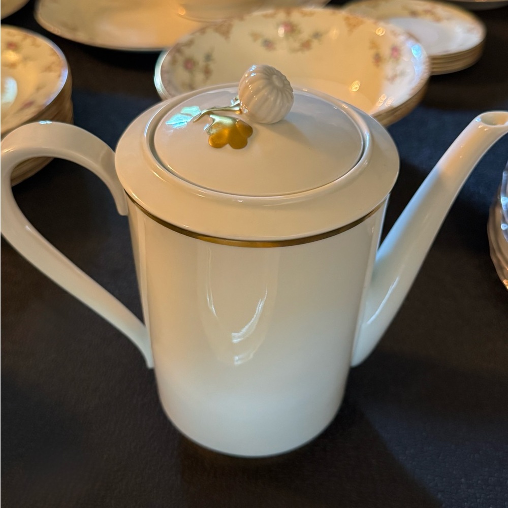 SOLD Block Langenthal Chateau D'or Tea Pot Gold Trim Made in Switzerland